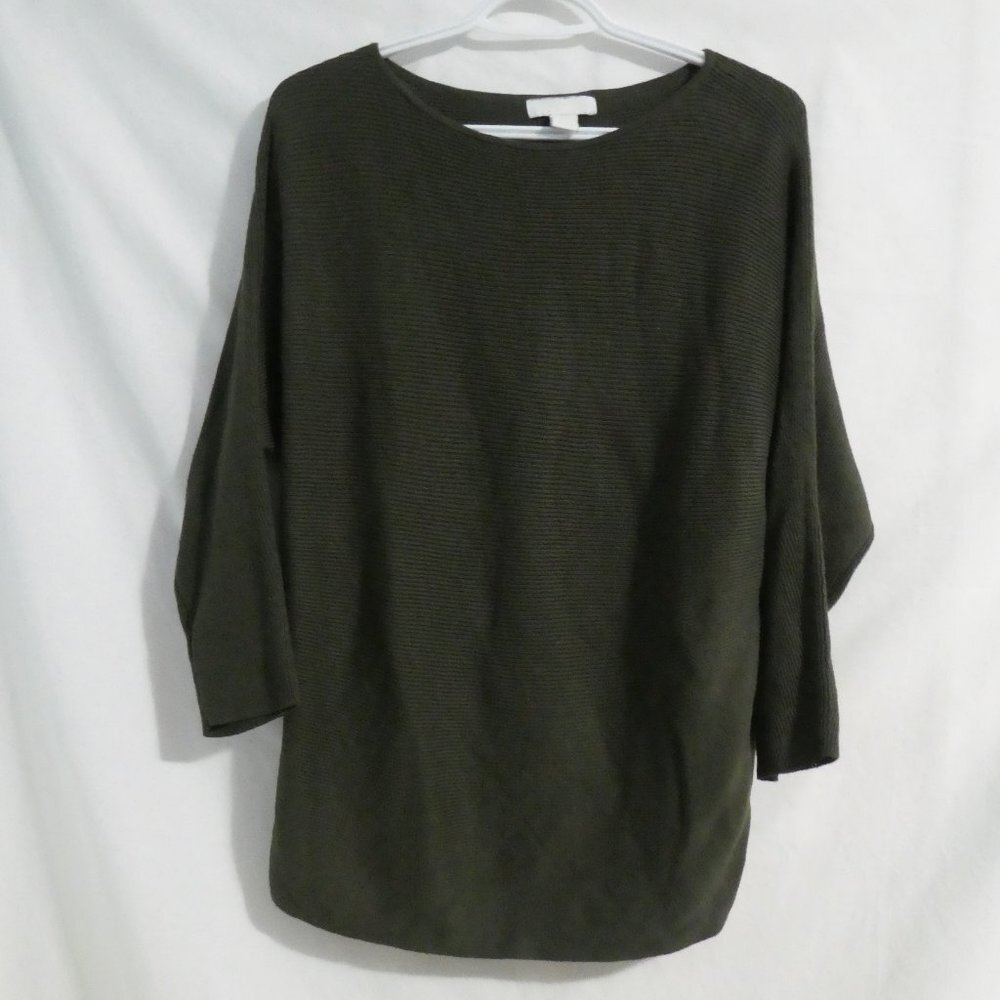 H&M, small, rib-knit olive sweater